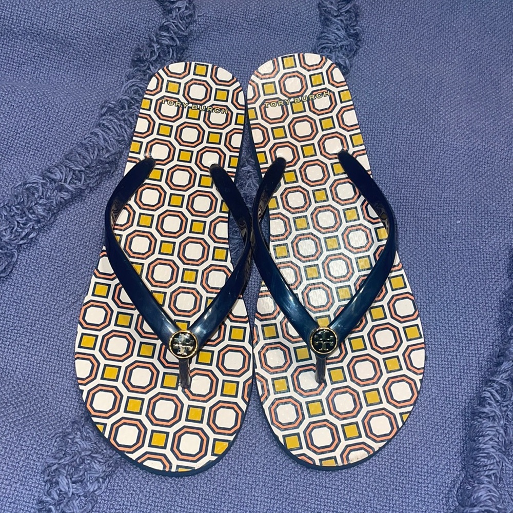 Tory Burch flip flops navy